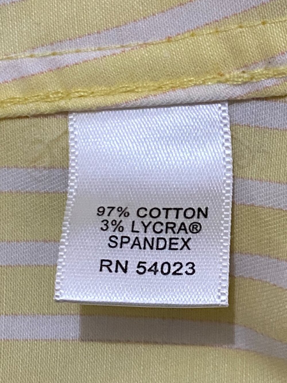 Banana Republic No-Iron Sz 4 Blouse Button Up Sleeveless Yellow/White Striped - Picture 7 of 8